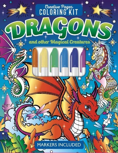 DRAGONS CREATIVE PAGES COLORING KIT