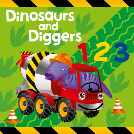 Dinosaurs and Diggers 123 (Picture Book)