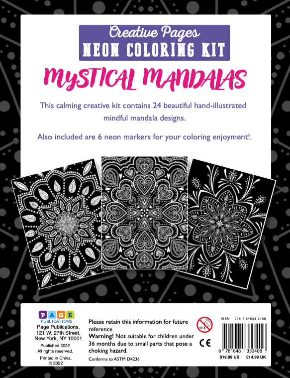 Creative Pages Neon Coloring Kit Mystical Mandalas
