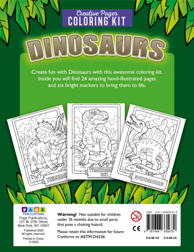Dinosaurs Creative Pages Coloring Kit