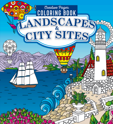 Creative Pages Landscapes & City Sites Coloring Book
