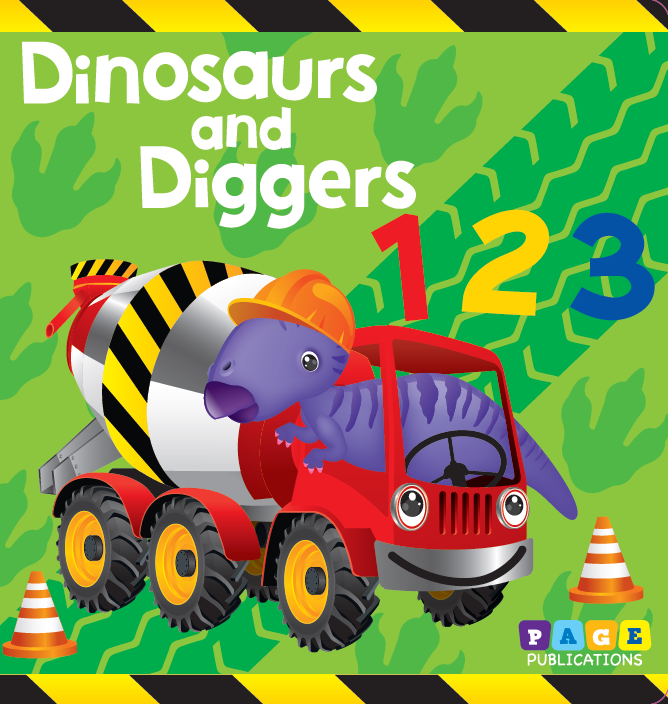 Dinosours and Diggers 123 (Board Book)