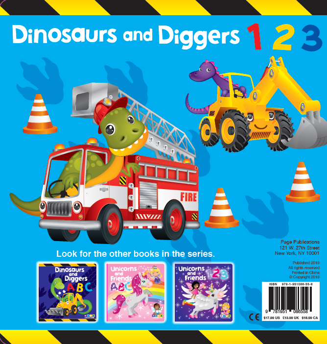 Dinosours and Diggers 123 (Board Book)