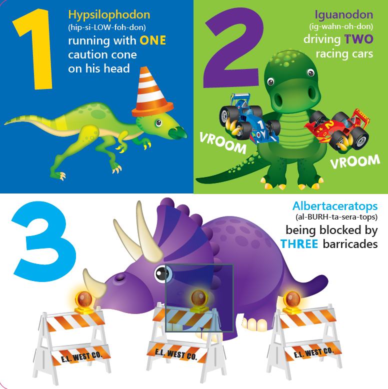 Dinosours and Diggers 123 (Board Book)