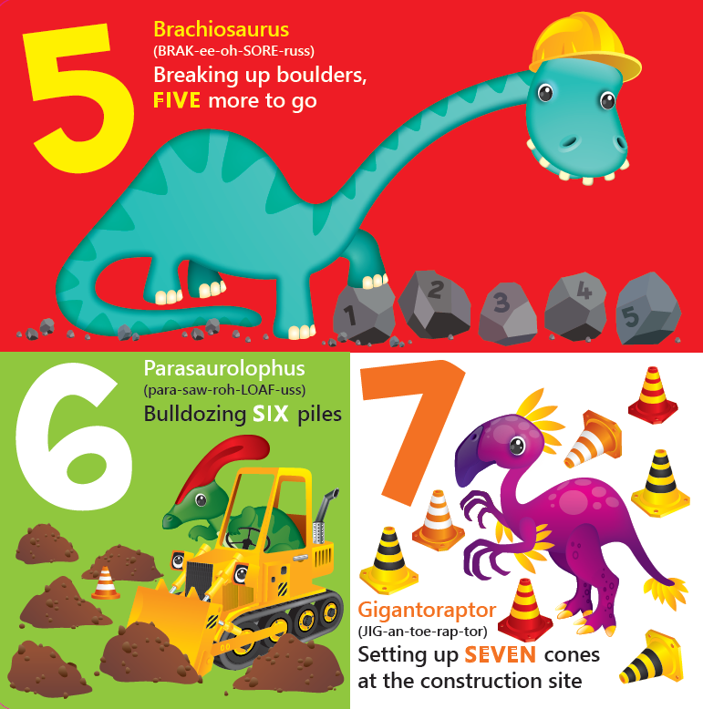 Dinosours and Diggers 123 (Board Book)