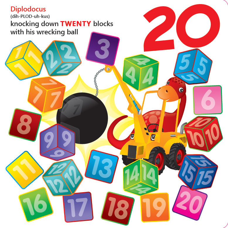 Dinosours and Diggers 123 (Board Book)